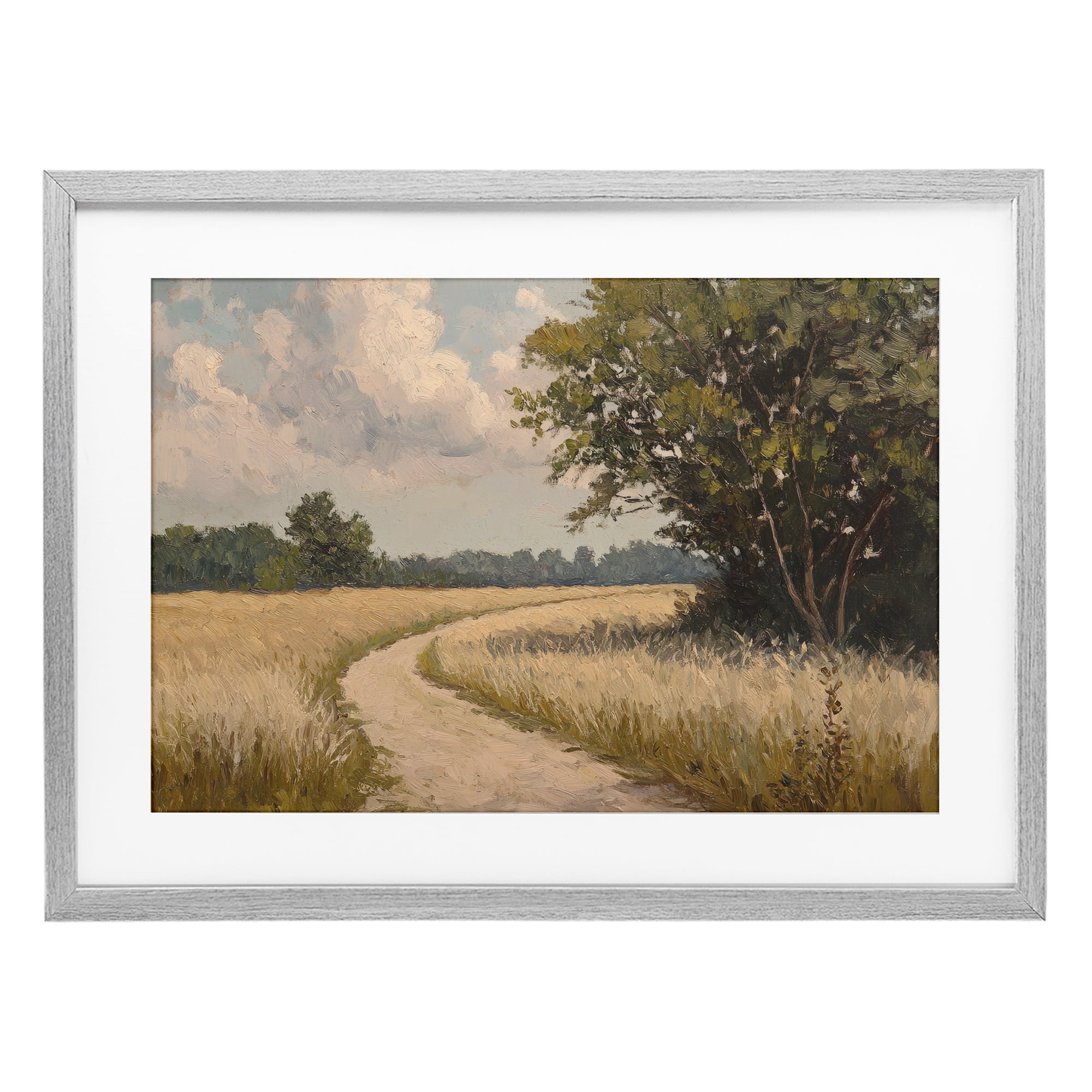 Stupell Industries Peaceful Thinking Path Gray Framed Print Under Glass, design by Petal Prints Design