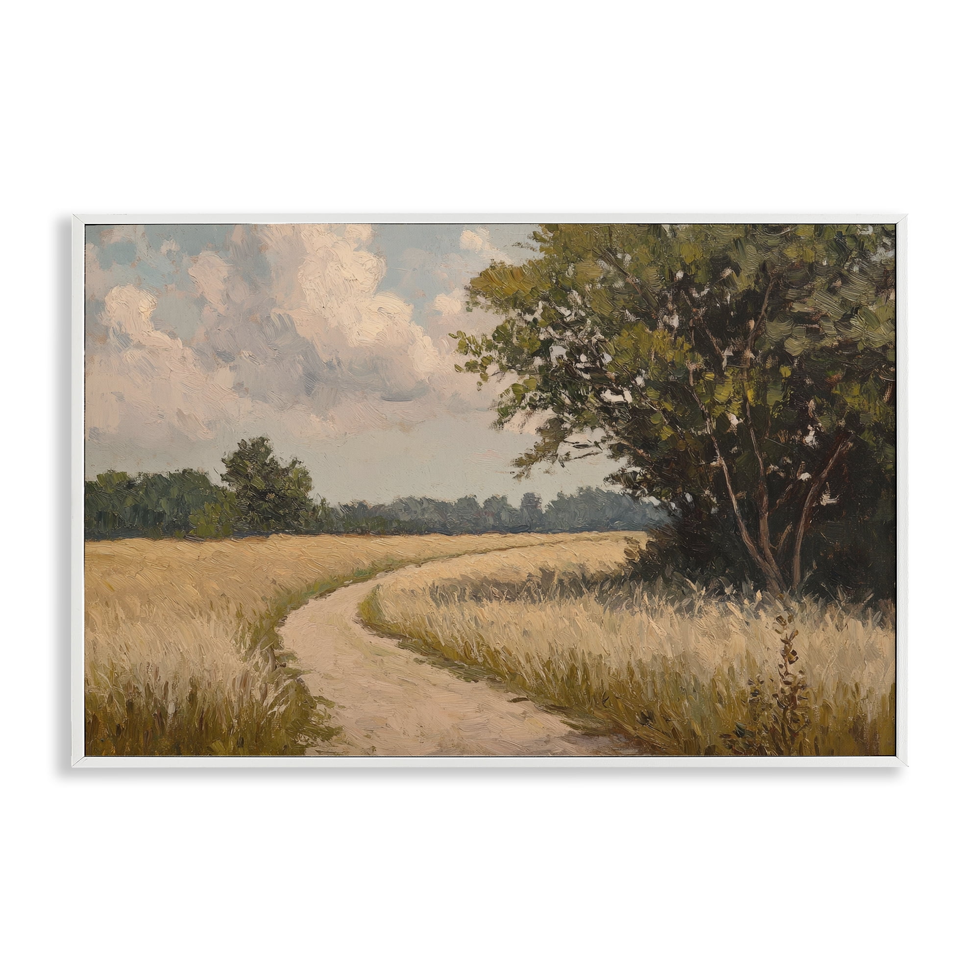 Stupell Industries Peaceful Thinking Path White Framed Giclee Art, design by Petal Prints Design