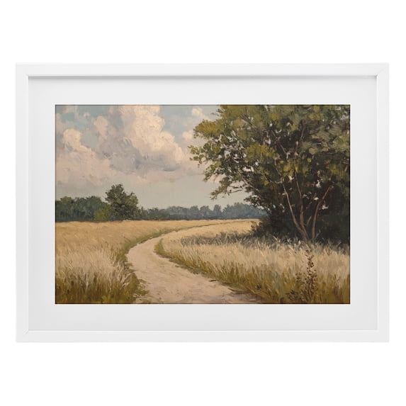 Stupell Industries Traditional Peaceful Thinking Path White Framed Print Under Glass, 23 x 17, by Petals Prints Design