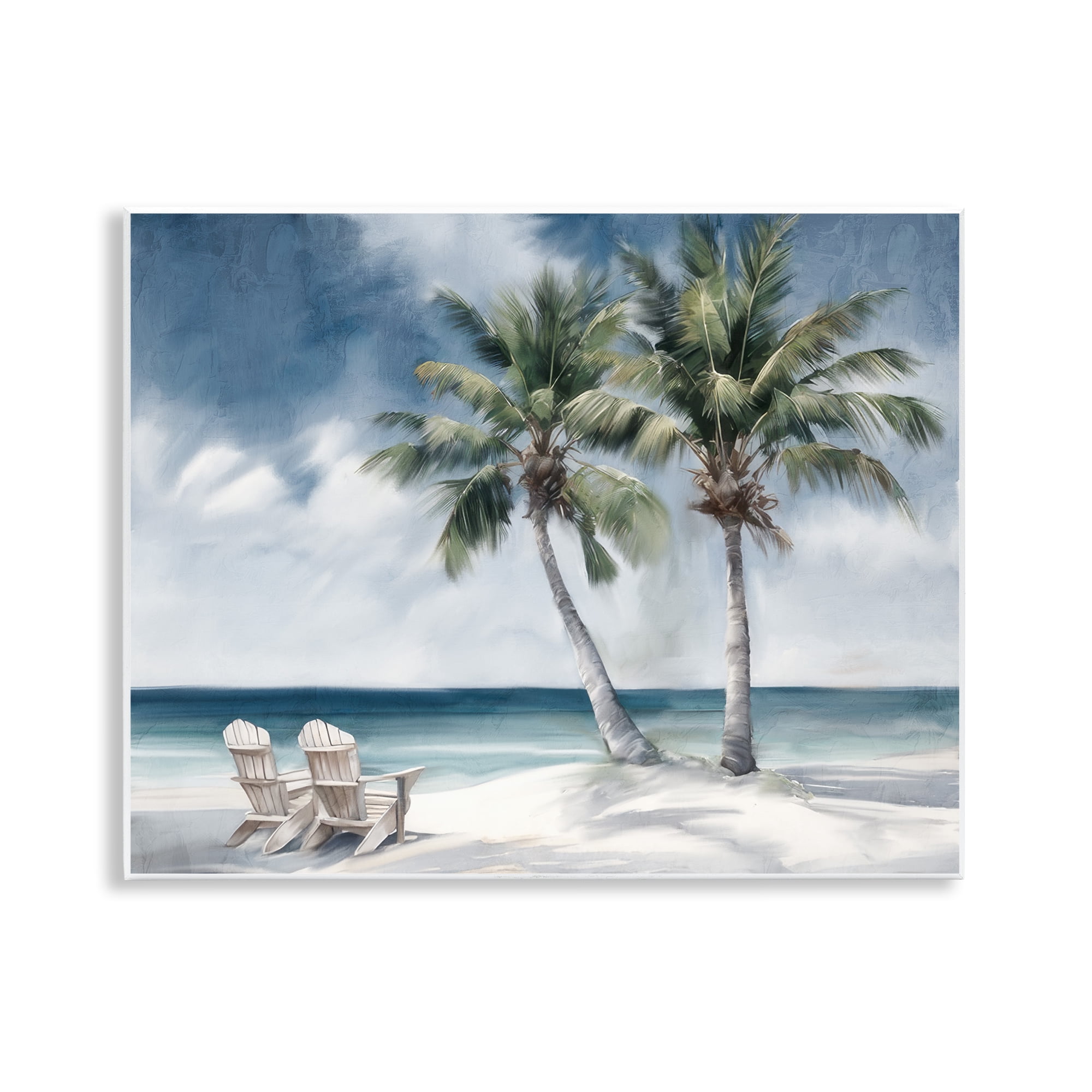 Stupell Industries Peaceful Tropical Landscape Coastal Painting Unframed Art Print Wall Art, 14 x 11