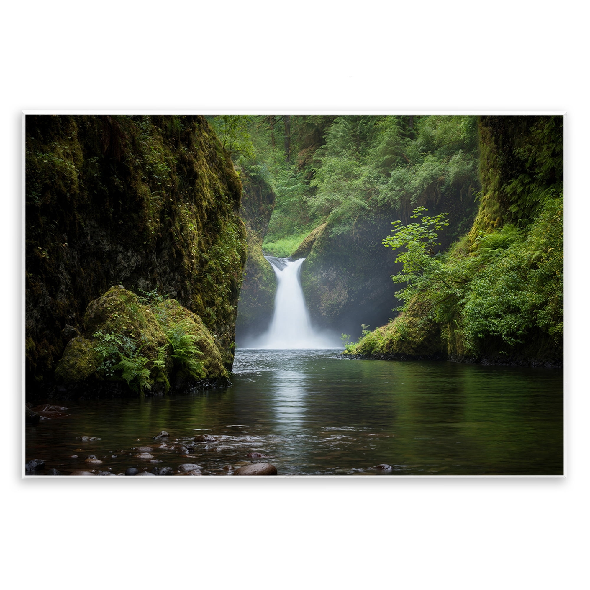Stupell Industries Peaceful Waterfall Creek Landscape & Nature Photography Unframed Art Print Wall Art, 15 x 10