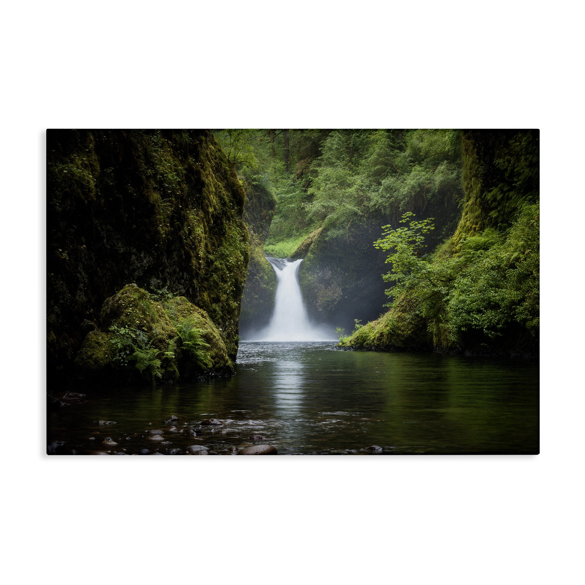 Stupell Industries Peaceful Waterfall Creek Landscape & Nature Photography Wrapped Canvas Art Print Wall Art, 36 x 24