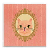 Stupell Industries Peach Cat Portrait Animals Painting Unframed Art Print Wall Art, 12 x 12