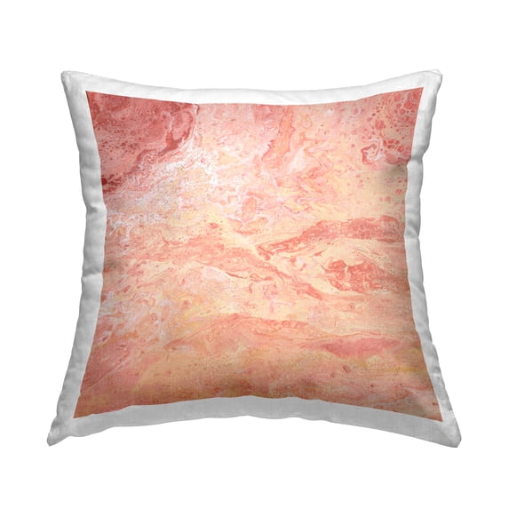 Stupell Industries Peach Flow Abstract Ripples Square Decorative Printed Throw Pillow, 18 x 18