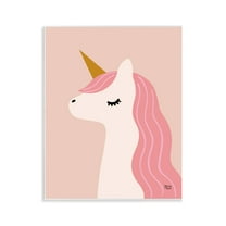 Stupell Industries Peach Pastel Unicorn Fantasy & Sci-Fi Painting Unframed Art Print Wall Art, 11 x 14