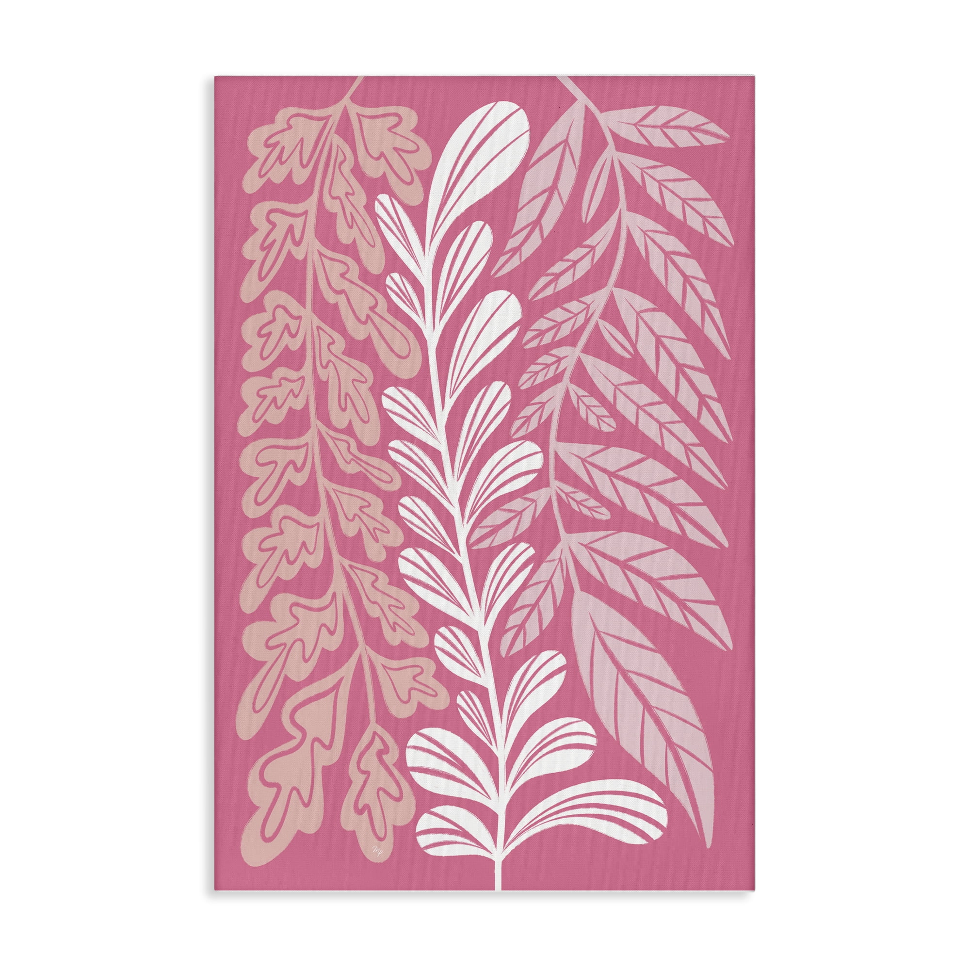 Stupell Industries Peach Pink Long Plants Plants & Flowers Painting Wrapped Canvas Art Print Wall Art, 16 x 24