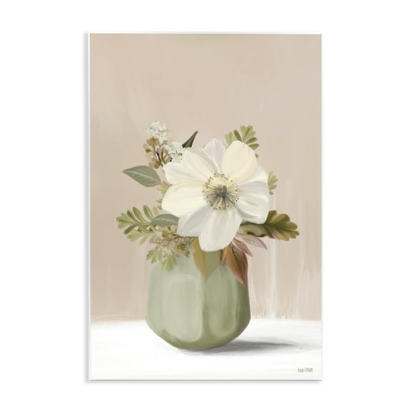 Stupell Industries Peach Pink Vase Botanical & Floral Painting Unframed Art Print Wall Art, 10 x 15
