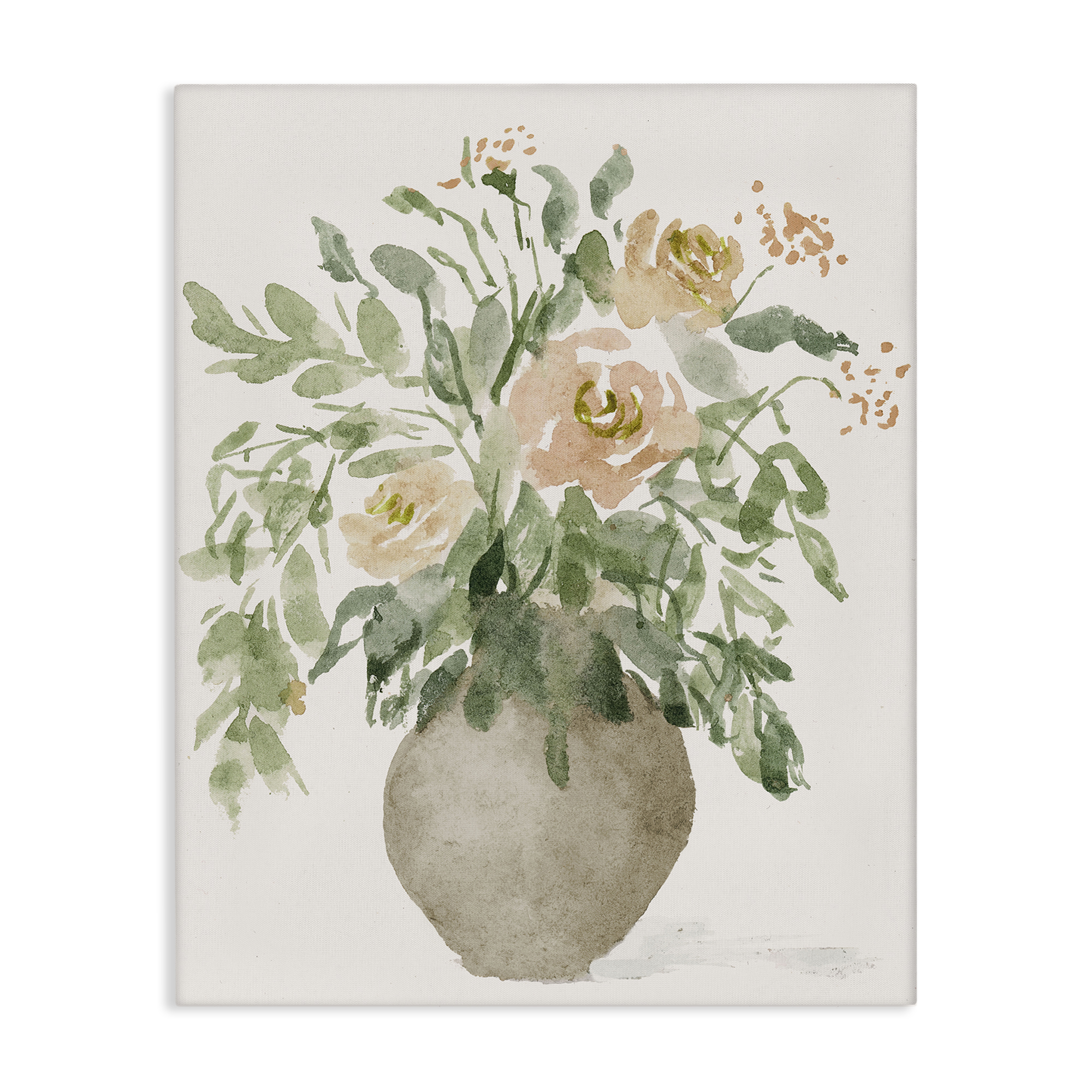 Stupell Industries Peach Roses Bouquet Plants & Flowers Painting Wrapped Canvas Art Print Wall Art, 30 x 40