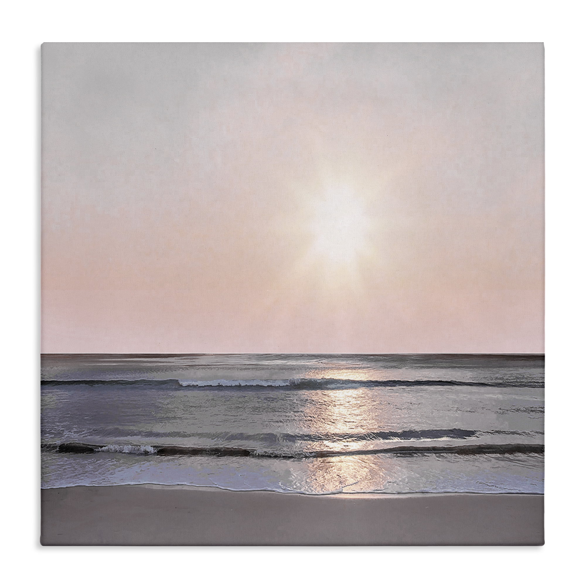 Stupell Industries Peach Sunrise over Beach Nautical & Beach Photography Wrapped Canvas Art Print Wall Art, 24 x 24