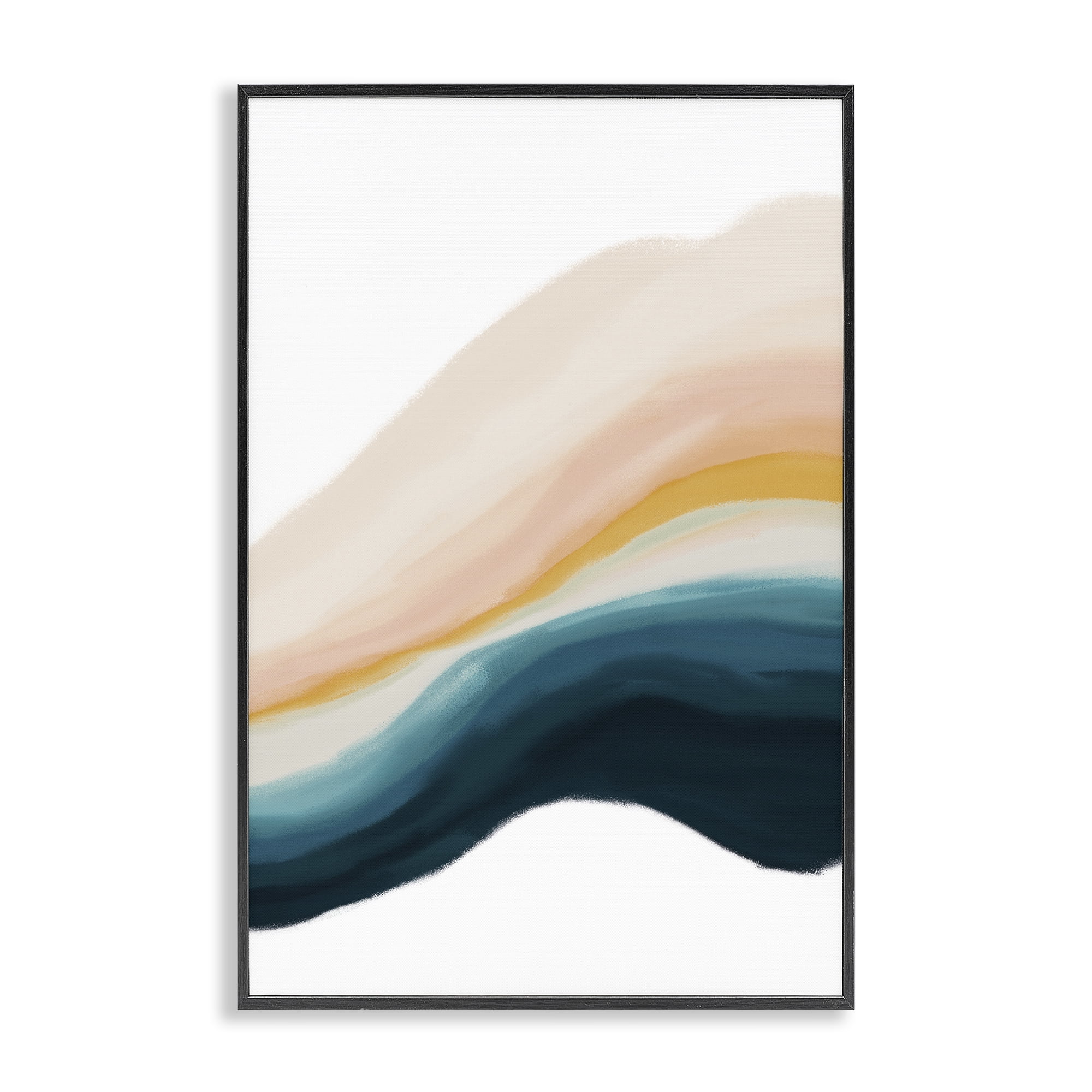 Stupell Industries Peach Swirl Abstraction Abstract Painting Black Framed Art Print Wall Art, 12 x 18