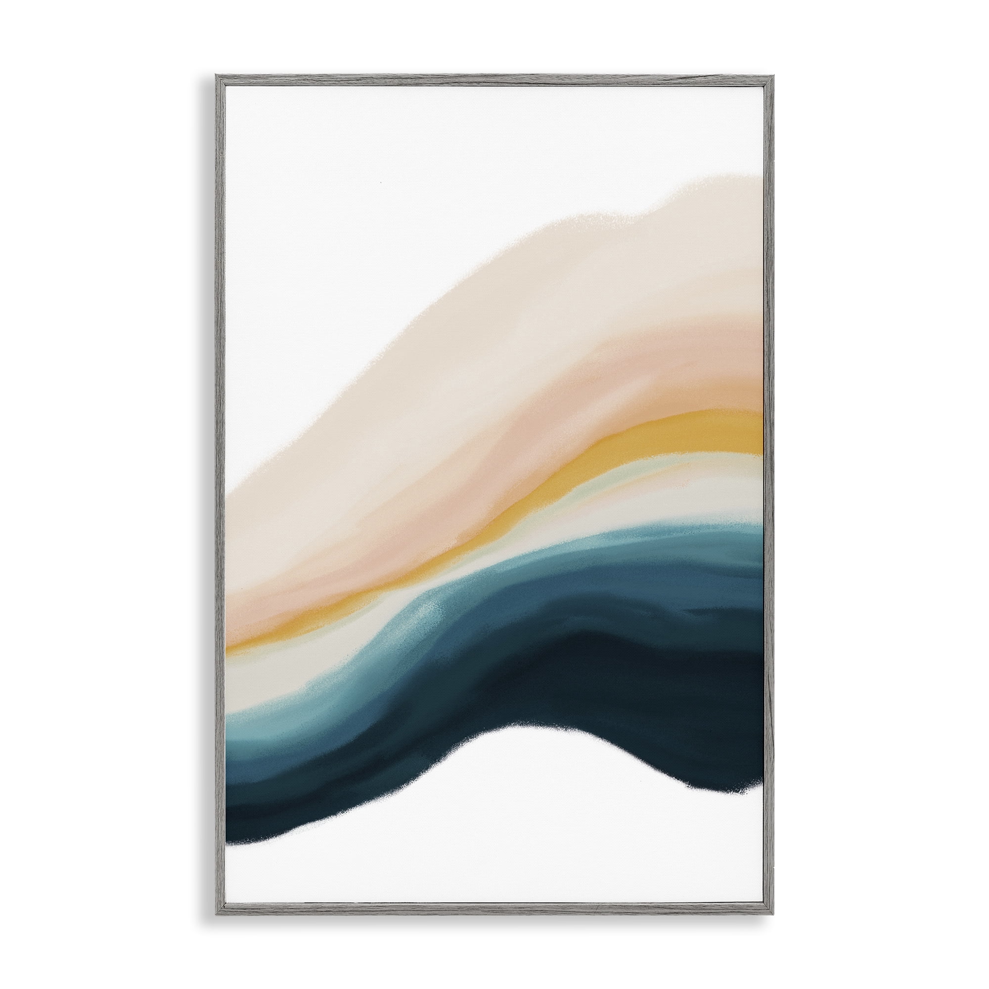 Stupell Industries Peach Swirl Abstraction Abstract Painting Gray Framed Art Print Wall Art, 16 x 24