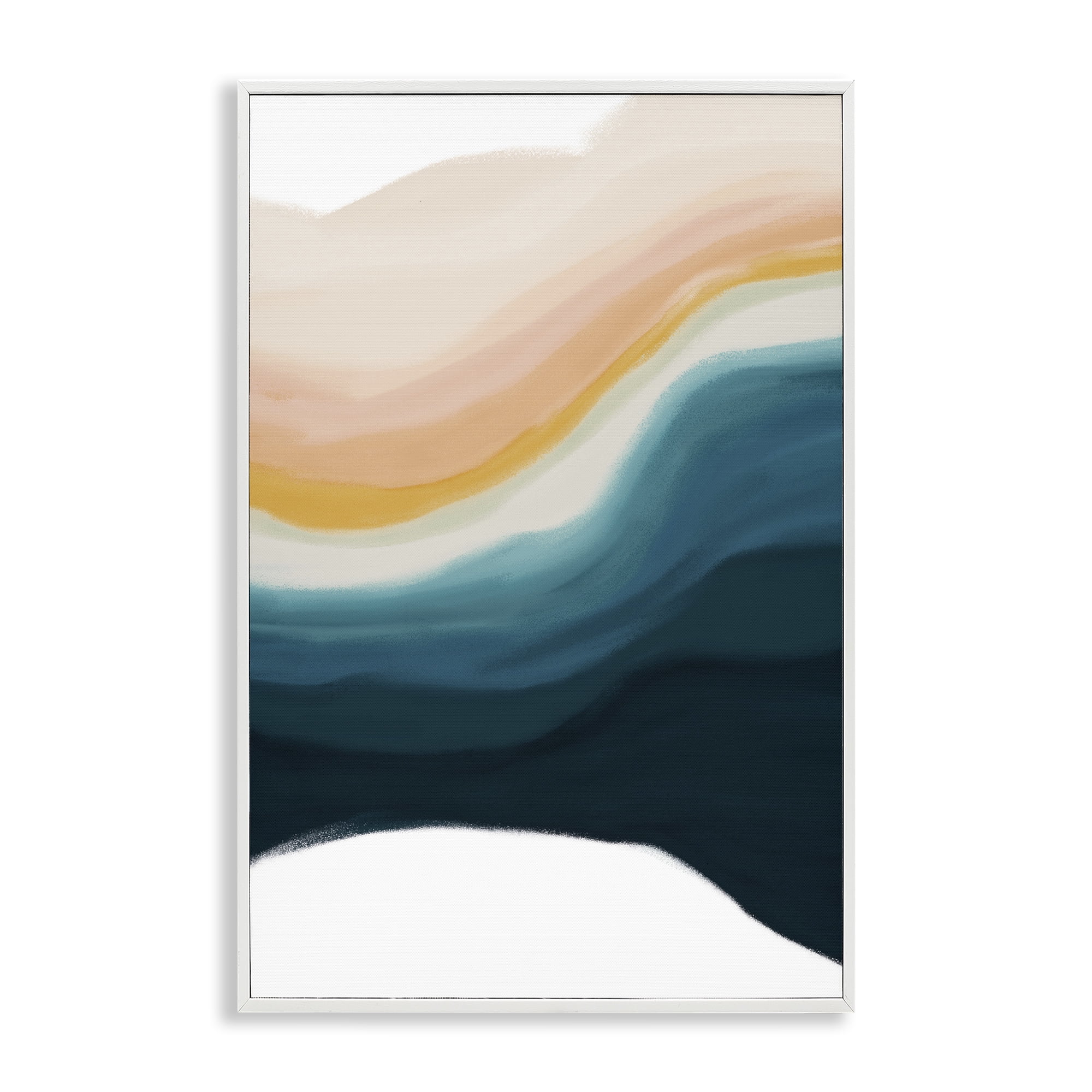 Stupell Industries Peach Swirl Fluid Pattern Abstract Painting White Framed Art Print Wall Art, 20 x 30