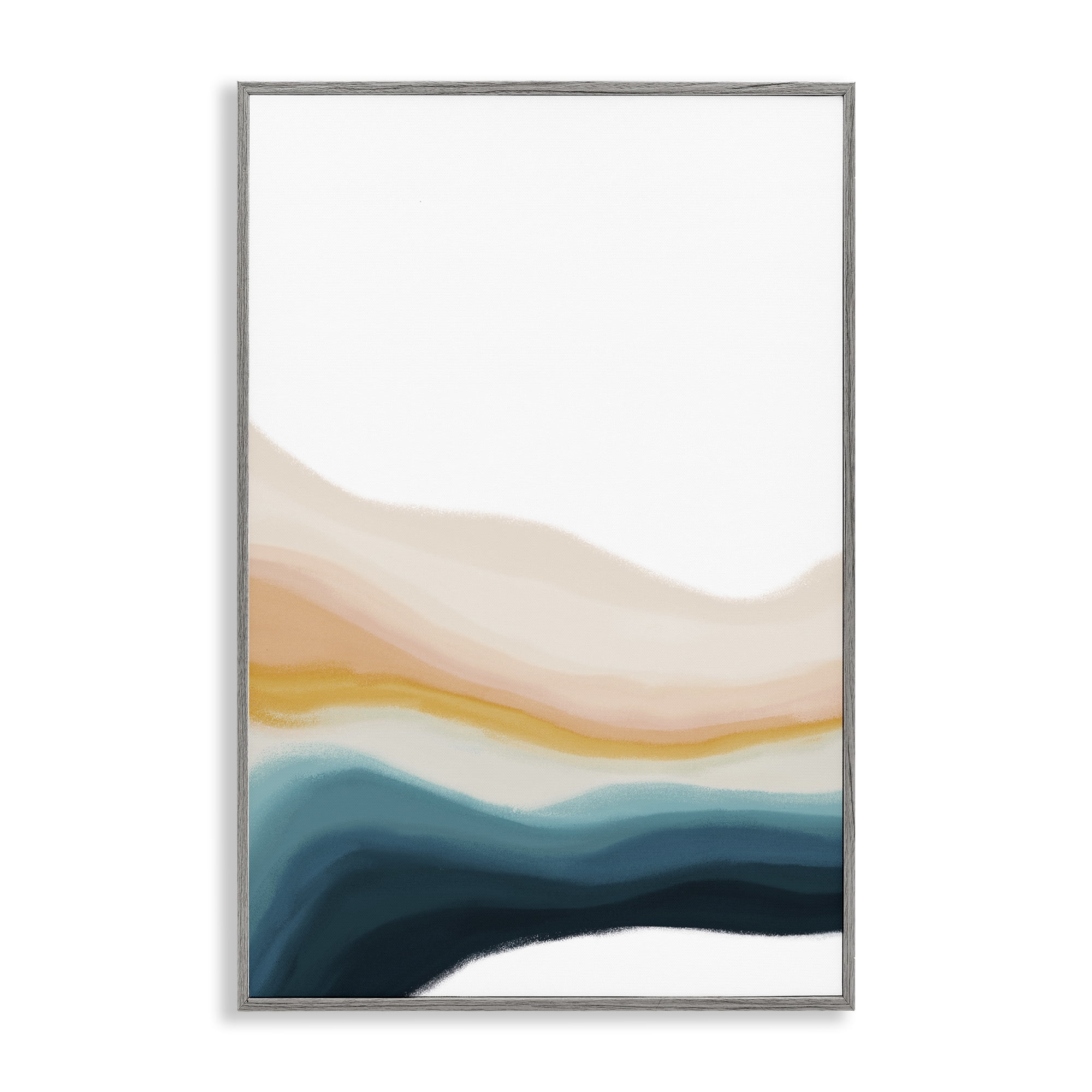 Stupell Industries Peach Swirl Landscape Abstract Painting Gray Framed Art Print Wall Art, 20 x 30