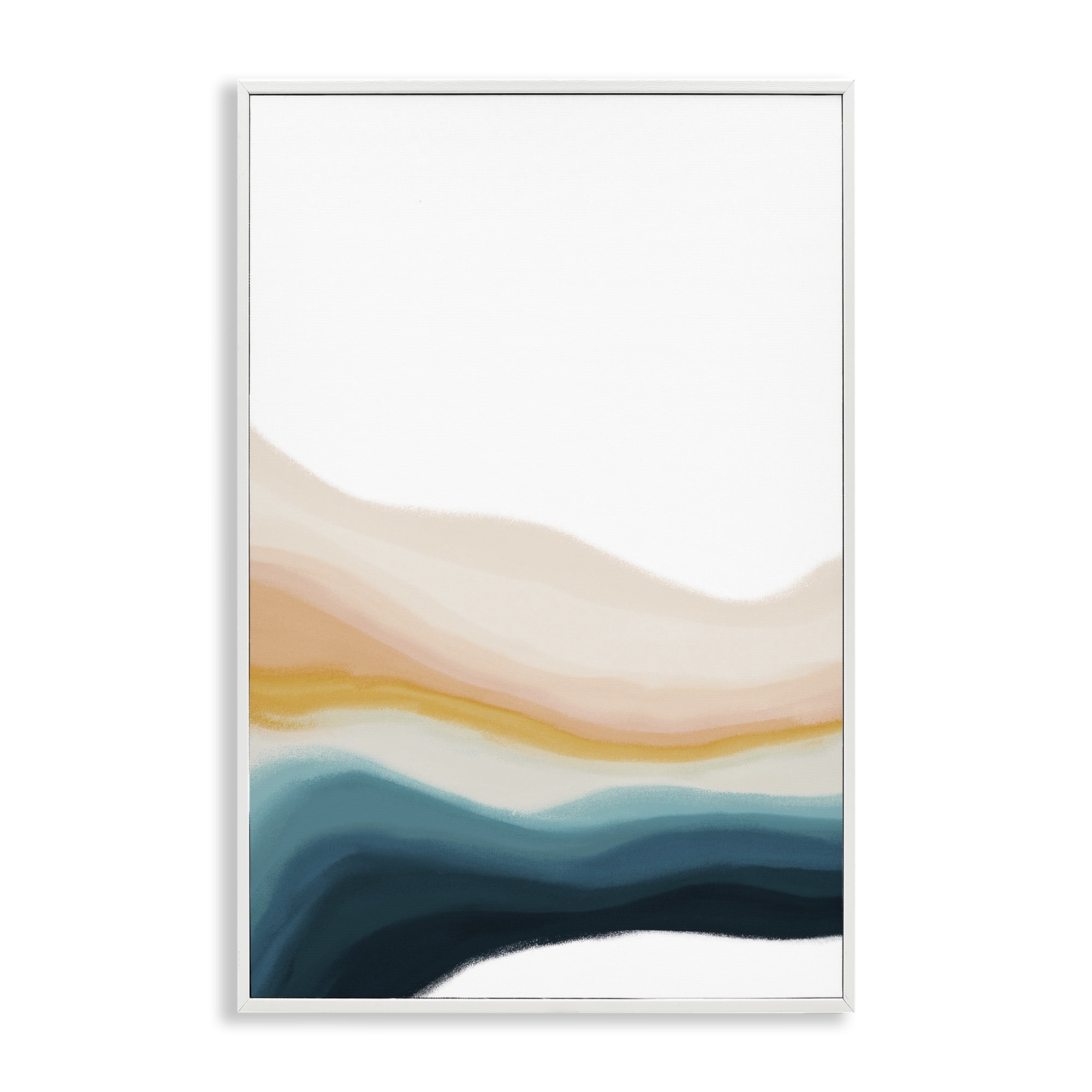 Stupell Industries Peach Swirl Landscape Abstract Painting White Framed Art Print Wall Art, 16 x 24