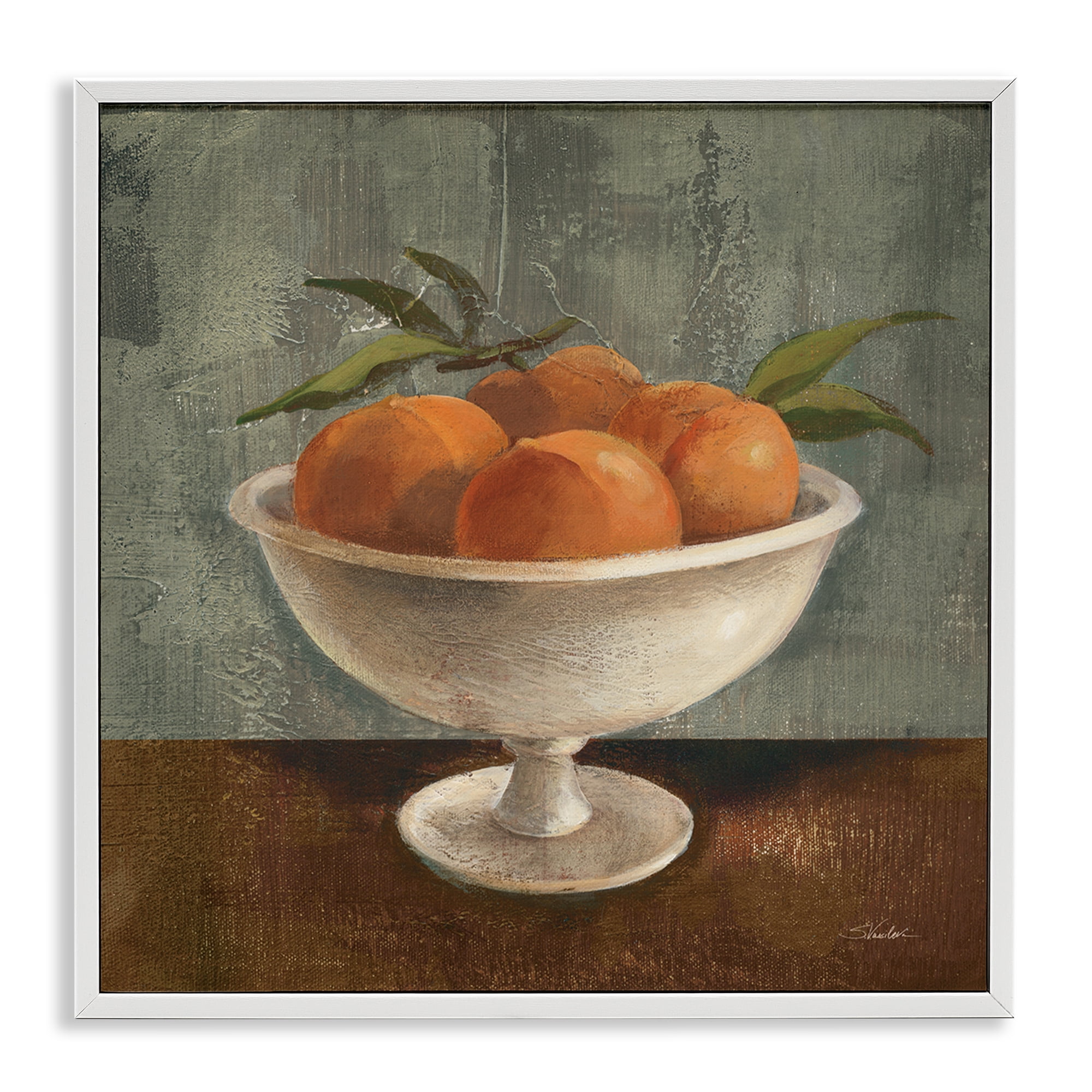 Stupell Industries Peaches Still Life Food & Beverage Painting White Framed Art Print Wall Art, 24 x 24
