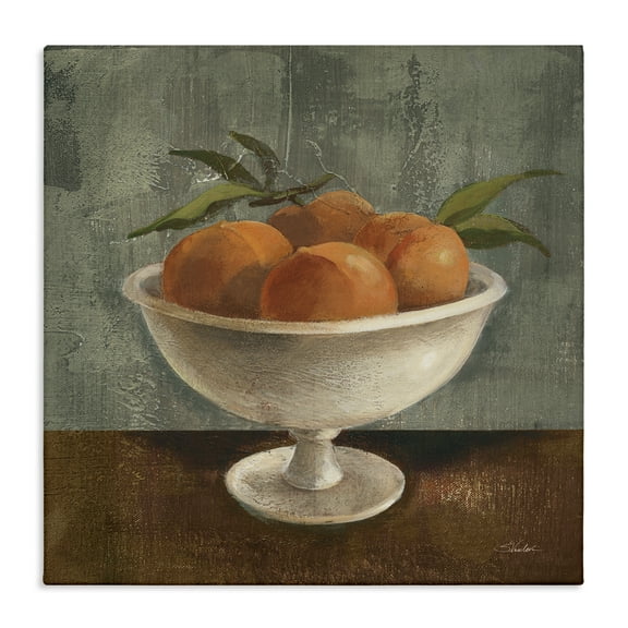 Stupell Industries Peaches Still Life Food & Beverage Painting Wrapped Canvas Art Print Wall Art, 17 x 17
