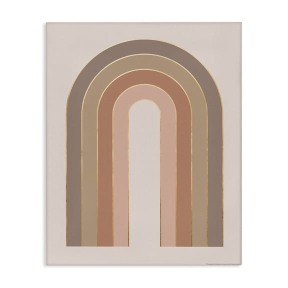 Stupell Industries Peachy Boho Rainbow Abstract Painting Wrapped Canvas Art Print Wall Art, 16 x 20