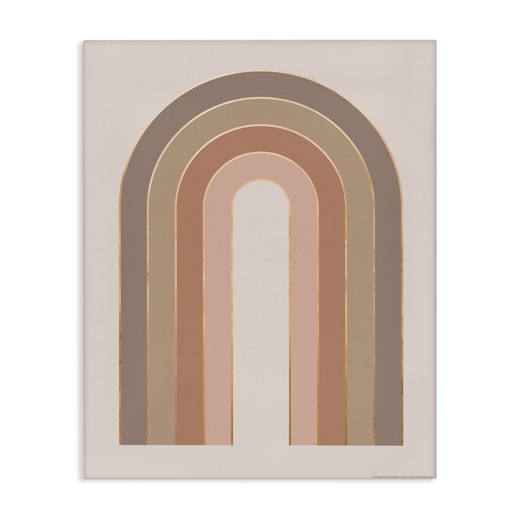 Stupell Industries Peachy Boho Rainbow Abstract Painting Wrapped Canvas Art Print Wall Art, 30 x 40