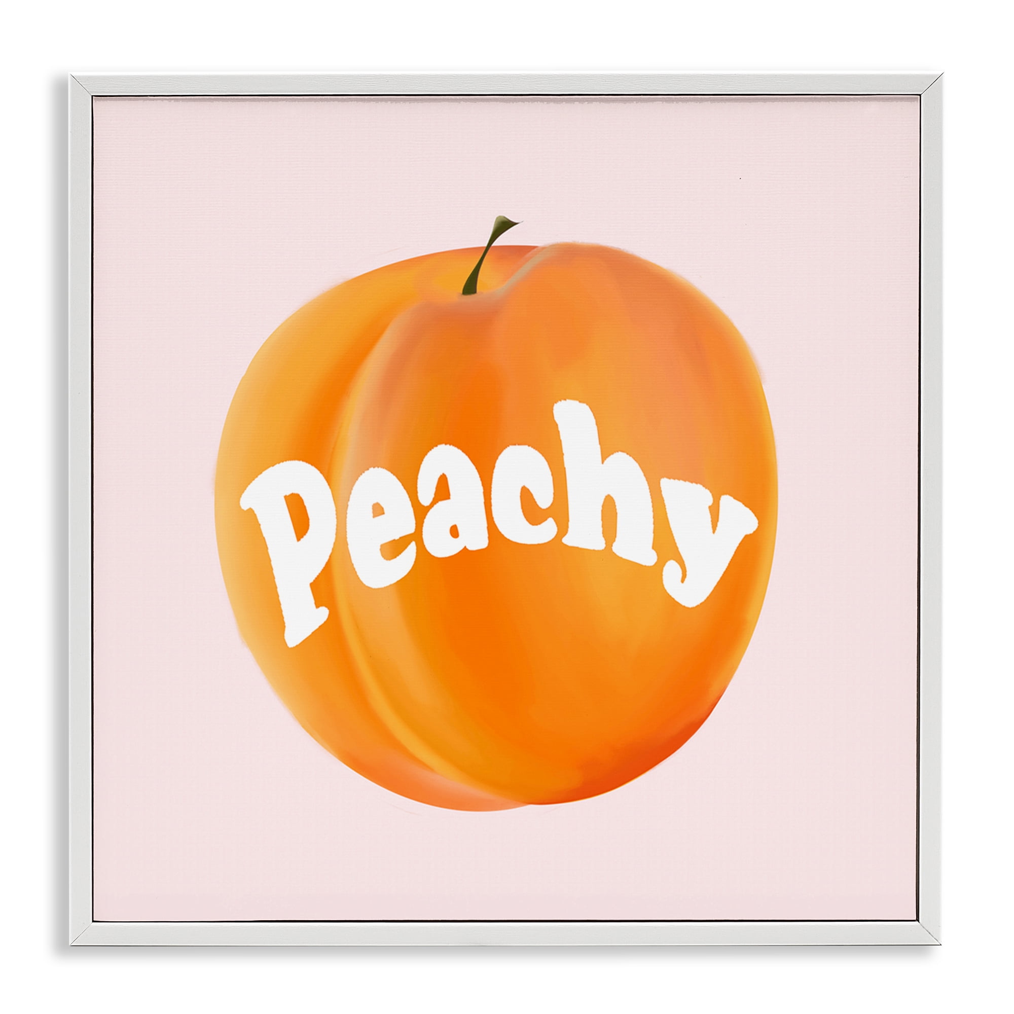 Stupell Industries Peachy Fruit Typography Food & Beverage Painting White Framed Art Print Wall Art, 17 x 17