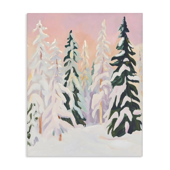 Stupell Industries Contemporary Peachy Pastel Winter Forest Canvas Art, 16 x 20, by The Prints Vibe