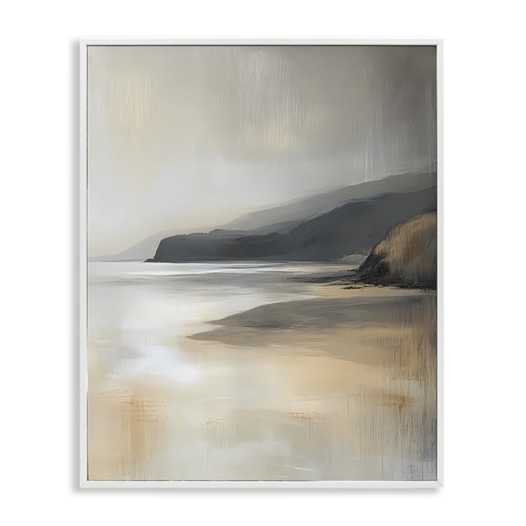 Stupell Industries Peachy Paynes Cove White Framed Giclee Art design by Walker Noble, 30 x 24