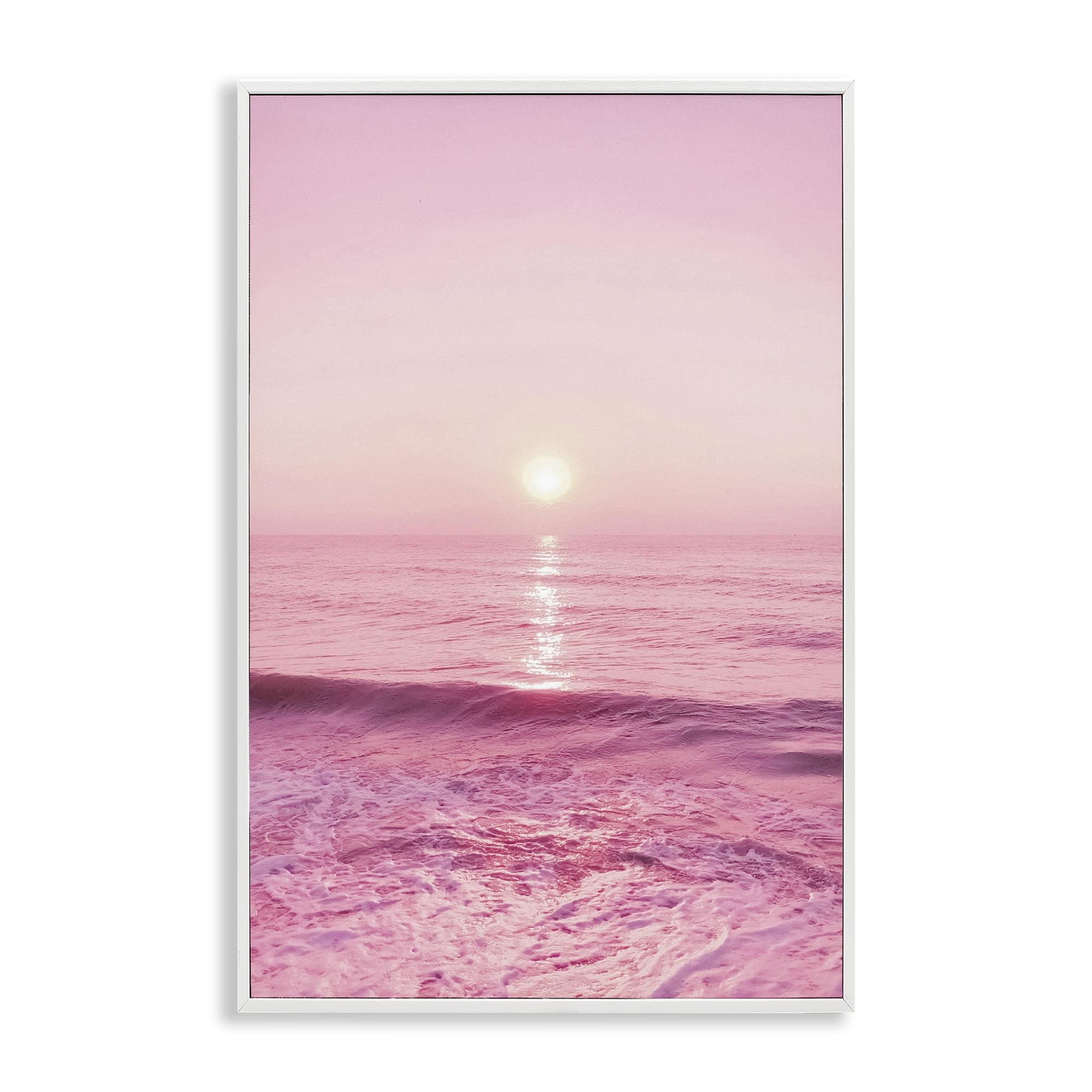 Stupell Industries Peachy Pink Sunset Landscape & Nature Photography White Framed Art Print Wall Art, 20 x 30