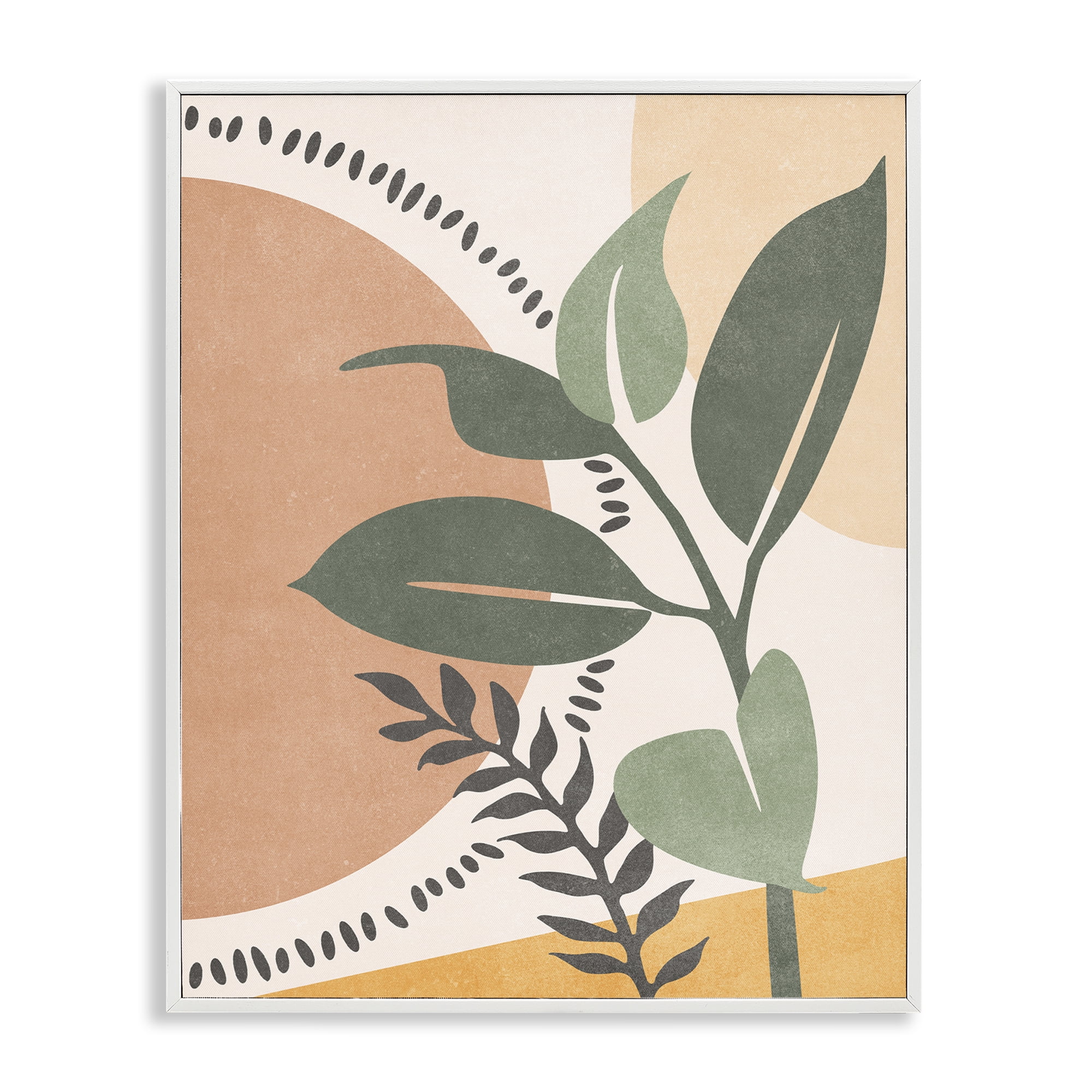 Stupell Industries Peachy Tropical Boho Landscape & Nature Painting White Framed Art Print Wall Art, 16 x 20