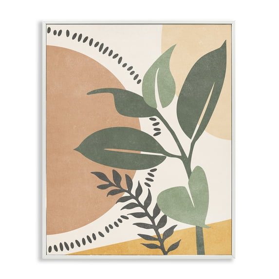 Stupell Industries Peachy Tropical Boho Landscape & Nature Painting White Framed Art Print Wall Art, 24 x 30