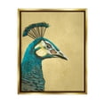 thumbnail image 1 of Stupell Industries Peacock Looking Right Animals & Insects Painting Gold Floater Framed Canvas Art Print Wall Art, 17 x 21, 1 of 10