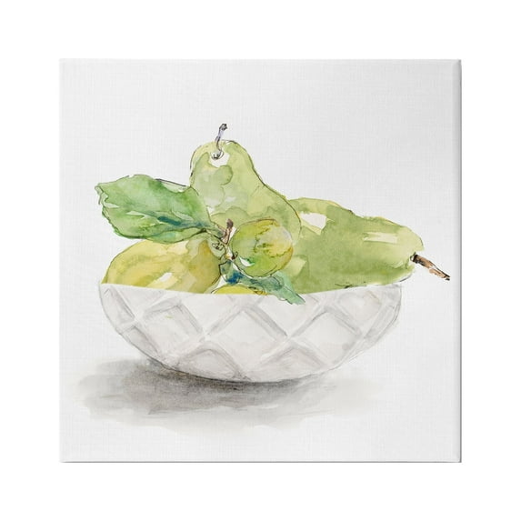 Stupell Industries Pear Bowl Painting Food & Beverage Painting Gallery Wrapped Canvas Print Wall Art, 30 x 30