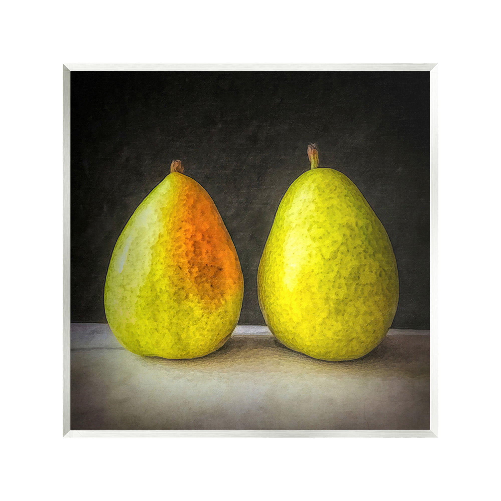 Stupell Industries Pear Duo Still Life Food & Beverage Painting Unframed Art Print Wall Art, 12 x 12