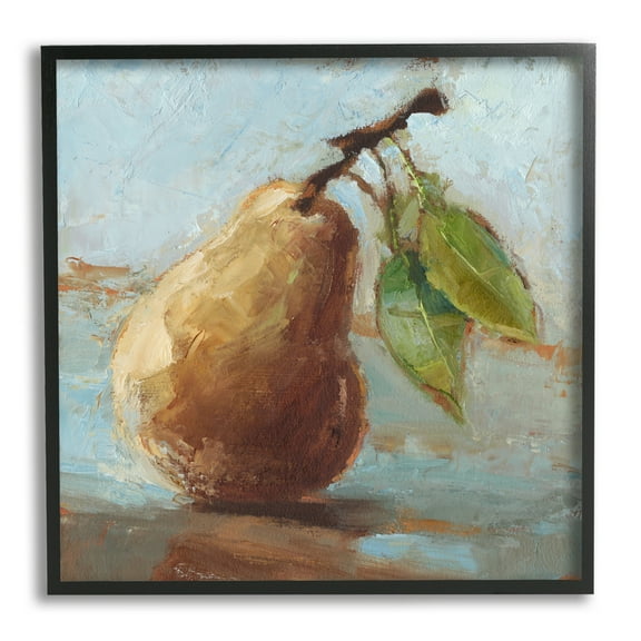 Stupell Industries Pear Fruit Kitchen Painting Food & Beverage Painting Black Framed Art Print Wall Art