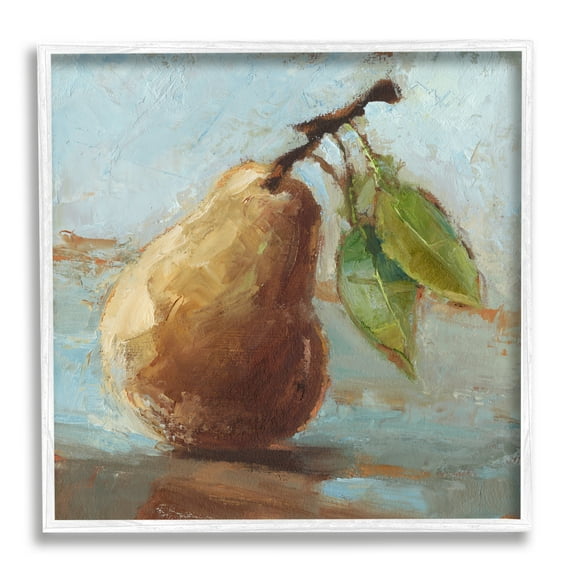 Stupell Industries Pear Fruit Kitchen Painting Food & Beverage Painting White Framed Art Print Wall Art