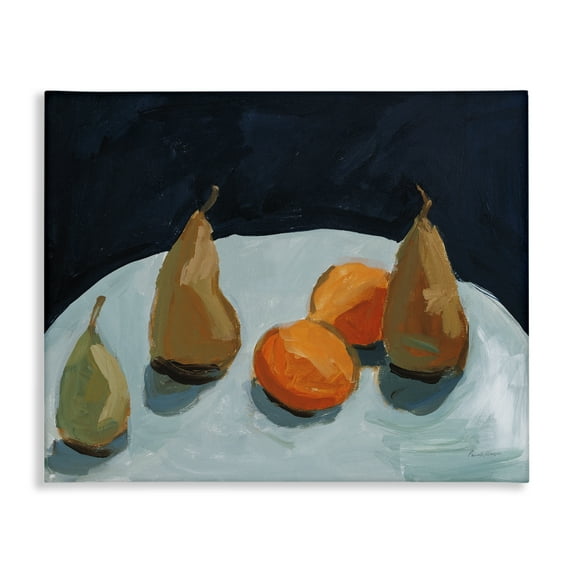 Stupell Industries Pear & Orange Food & Beverage Painting Gallery Wrapped Canvas Art Print Wall Art, 48 x 36