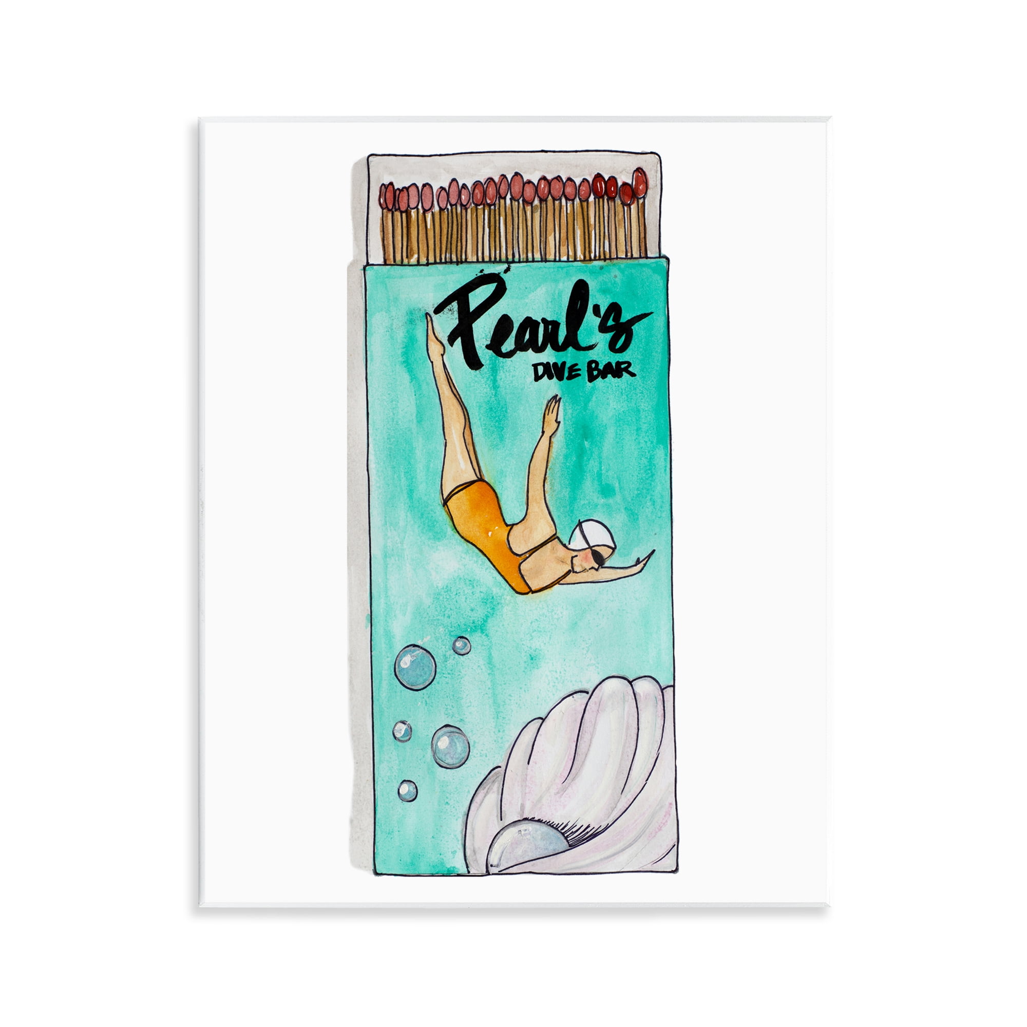 Stupell Industries Pearl Dive Matchbox Wall Plaque Art, design by Nola James