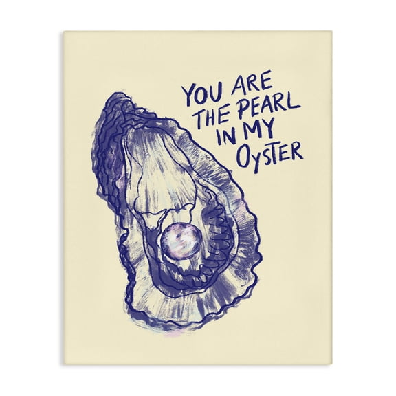 Stupell Industries Pearl In My Oyster Quotes and Sayings Painting Wrapped Canvas Canvas Art Print Wall Art, 24 x 30