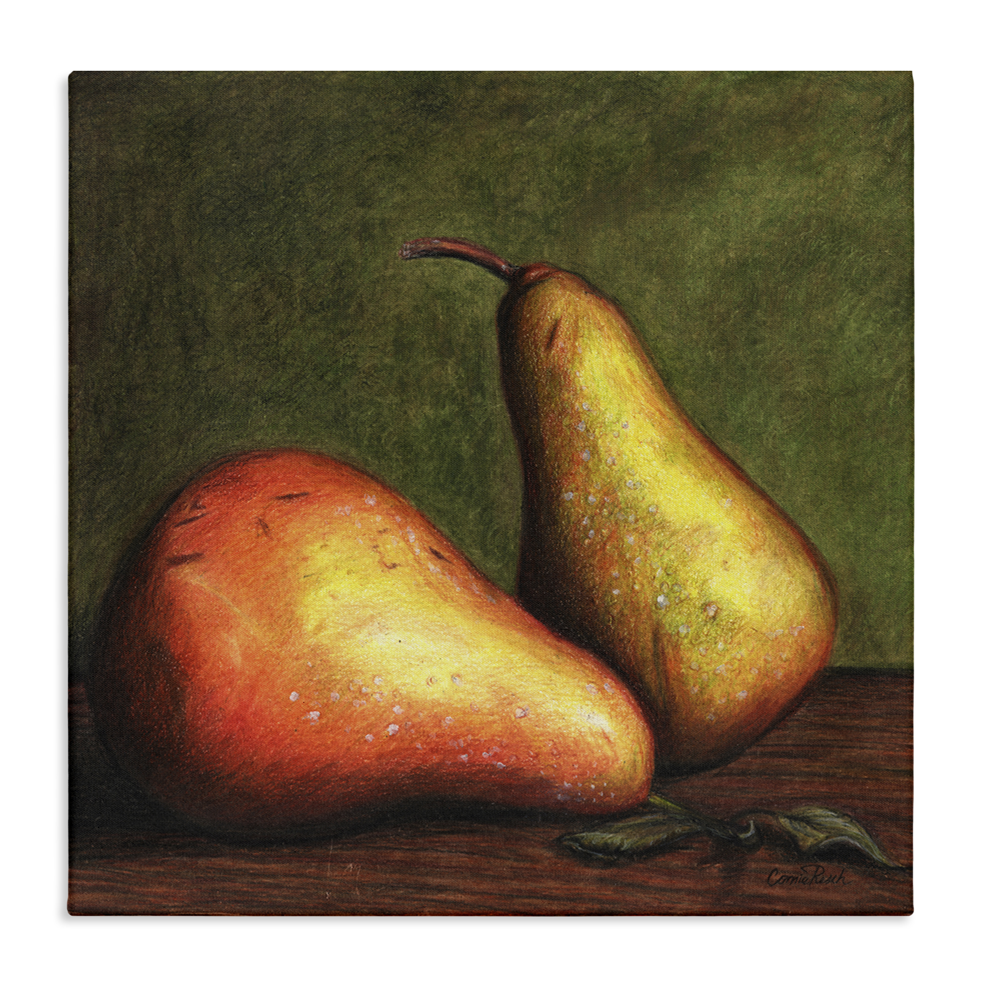 Stupell Industries Pears Still Life Food & Beverage Painting Wrapped Canvas Art Print Wall Art, 36 x 36