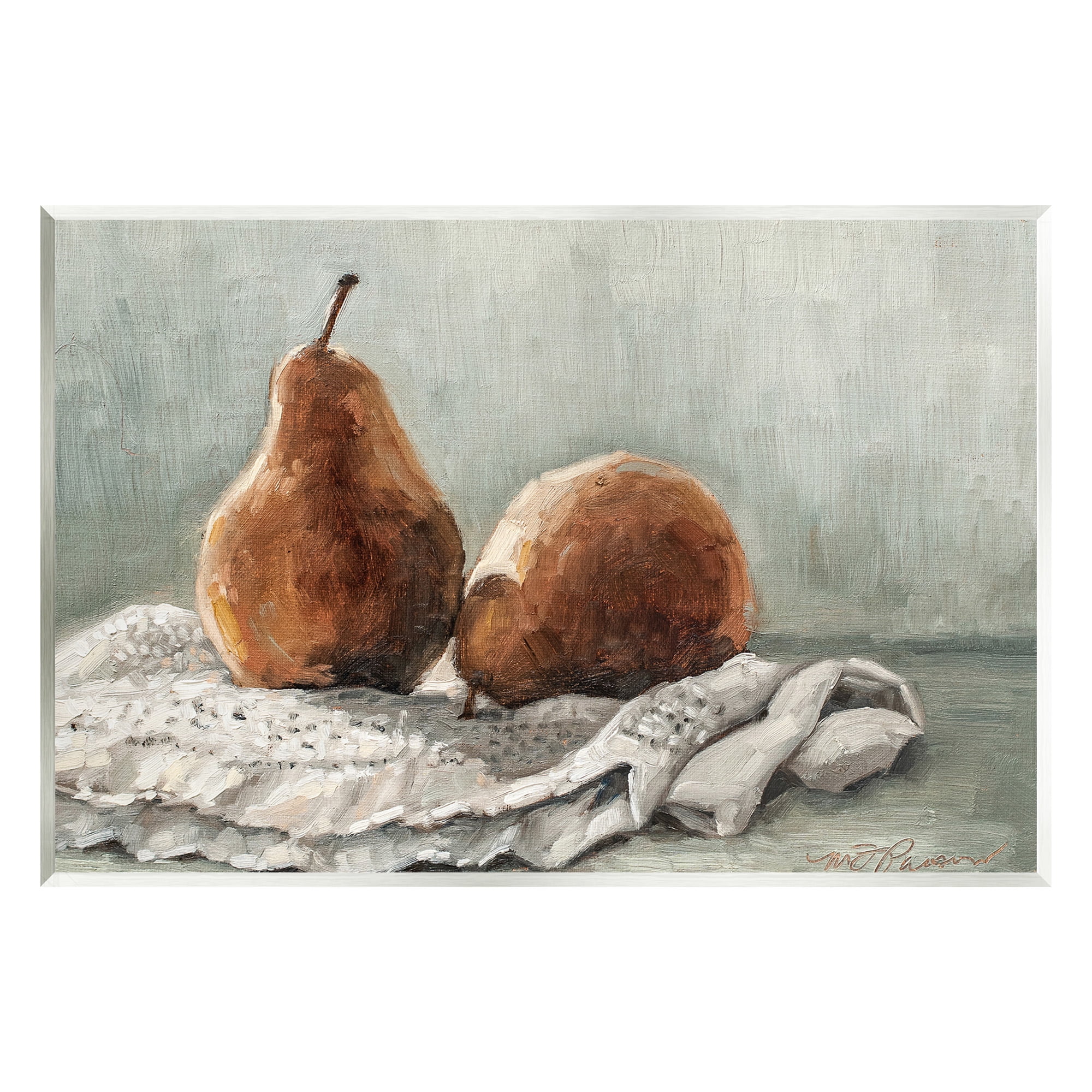Stupell Industries Pears on Blanket Painting Food & Beverage Painting Unframed Art Print Wall Art, 19 x 13