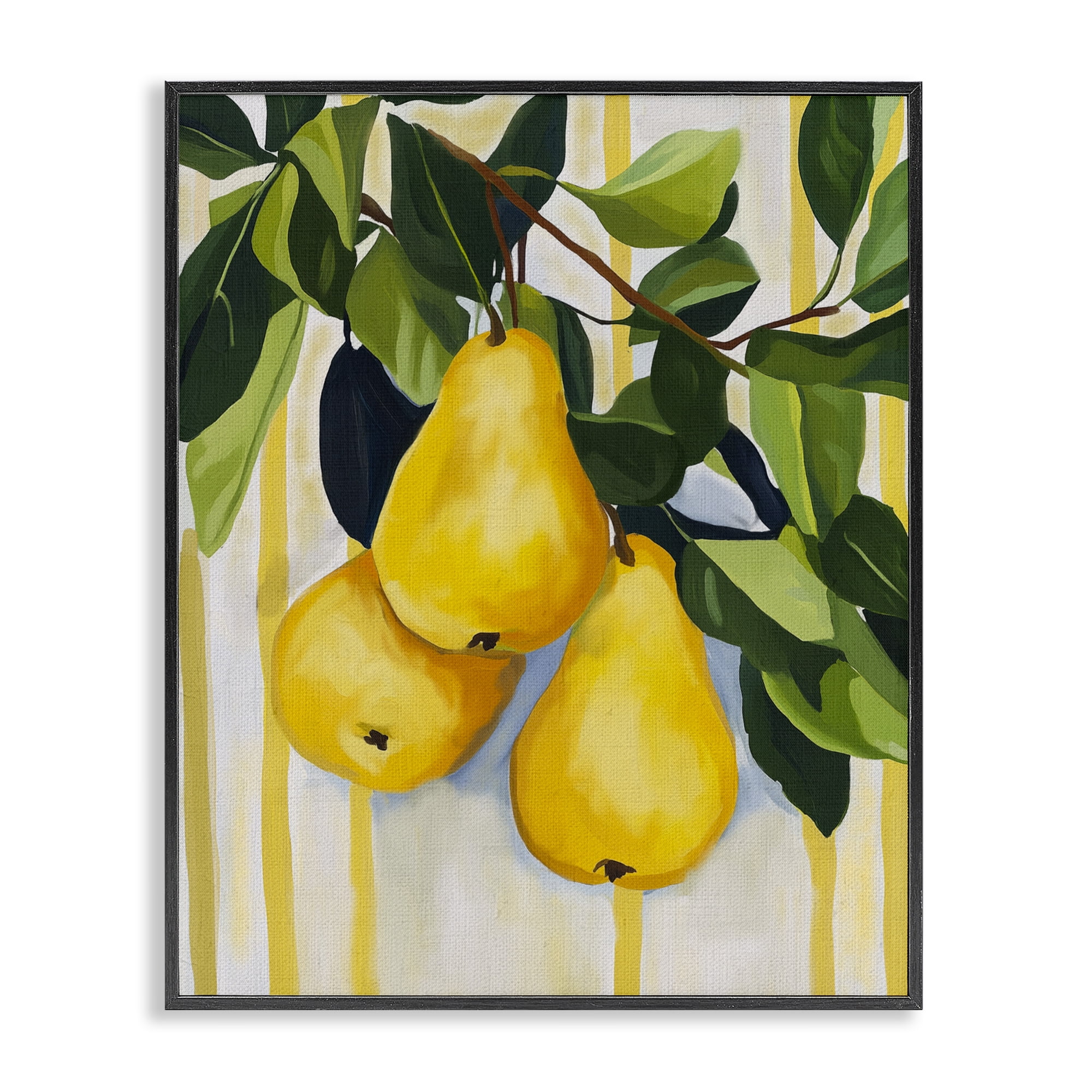 Stupell Industries Pears on Lush Branch Black Framed Giclee Art, design by Yen