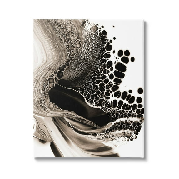 Stupell Industries Pebbled Abstract Flowing Shapes Monochromatic Pattern Canvas Wall Art, 16 x 20, Design by Ros Ruseva