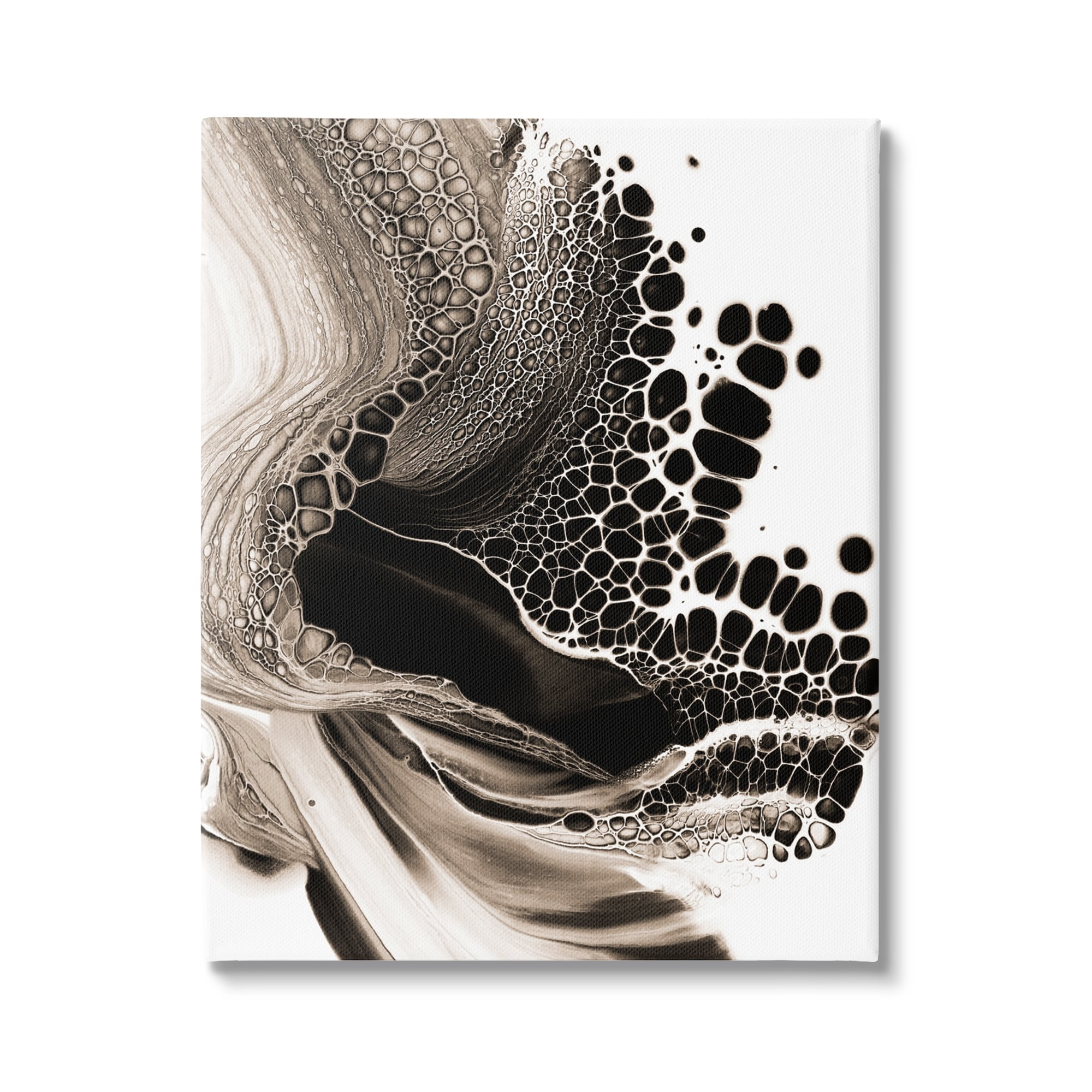 Stupell Industries Pebbled Abstract Flowing Shapes Monochromatic Pattern Canvas Wall Art, 36 x 48, Design by Ros Ruseva
