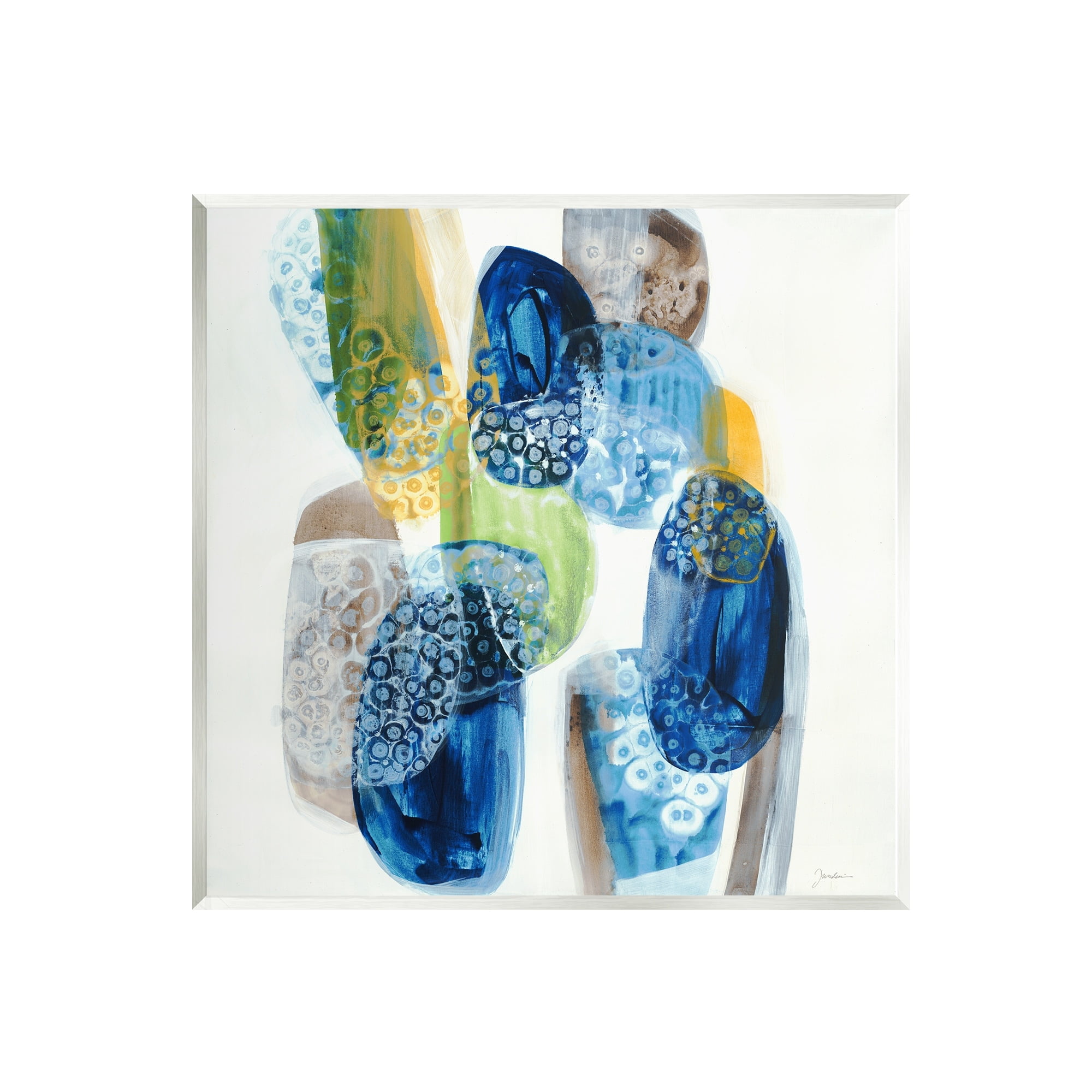 Stupell Industries Pebbled Circular Shapes Vivid Blue Modern Design Painting Unframed Art Print Wall Art, Design by Liz Jardine