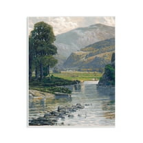 Stupell Industries Pebbled Creek Terrain Landscape & Nature Painting Unframed Art Print Wall Art, 11 x 14