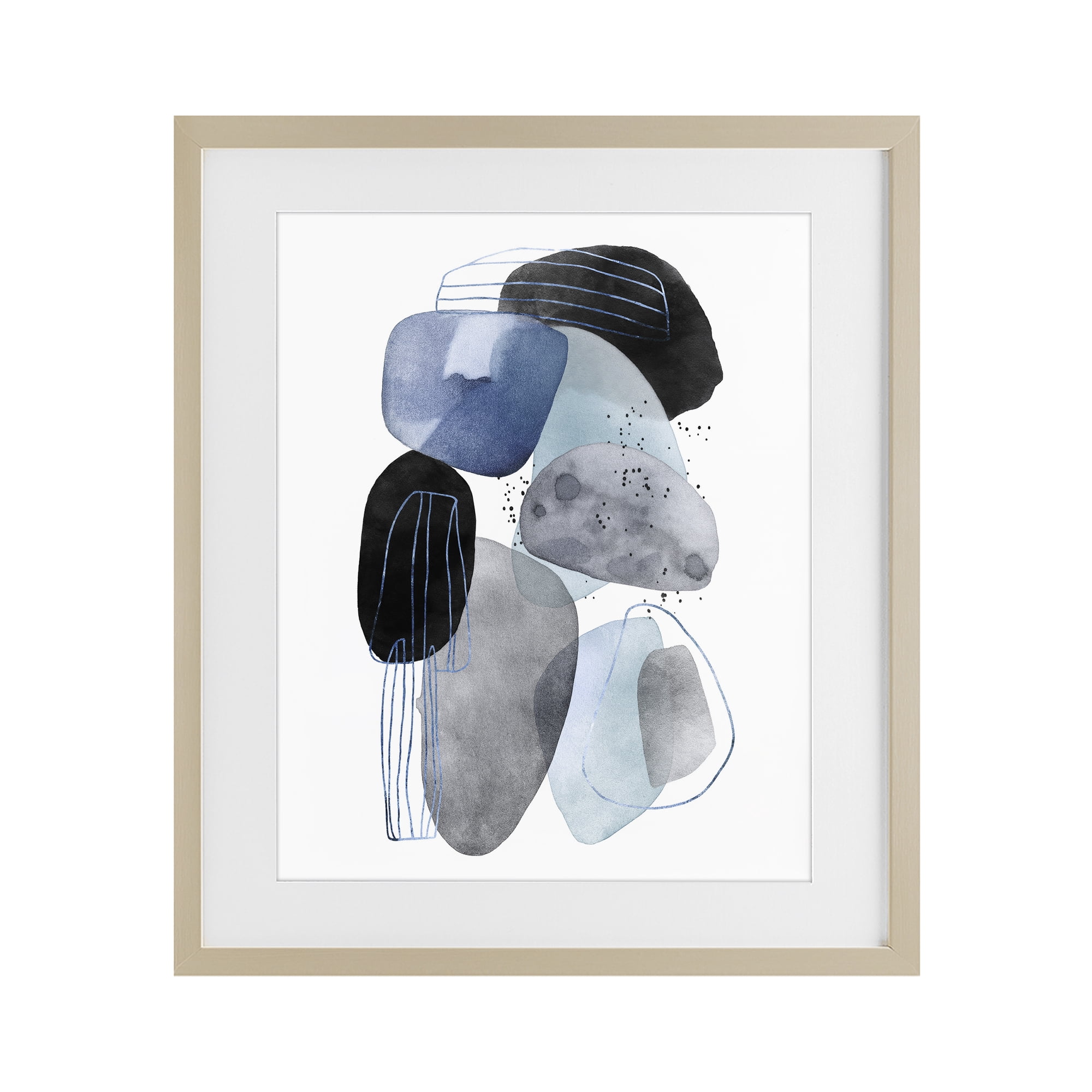 Stupell Industries Pebbles of Frozen Currents Birch Framed Print Under Glass, design by Svetlana Aleynikova