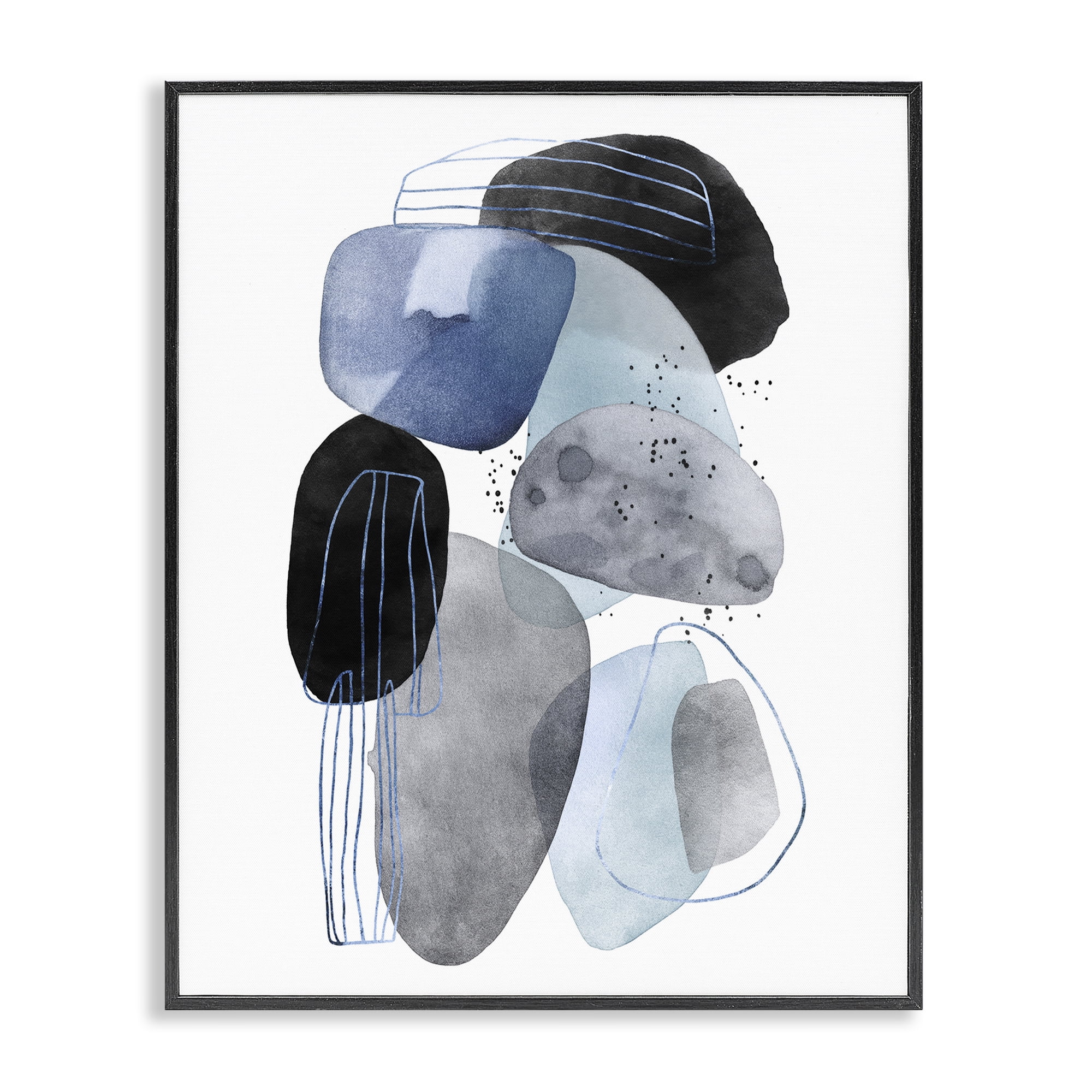 Stupell Industries Pebbles of Frozen Currents Black Framed Giclee Art, design by Svetlana Aleynikova