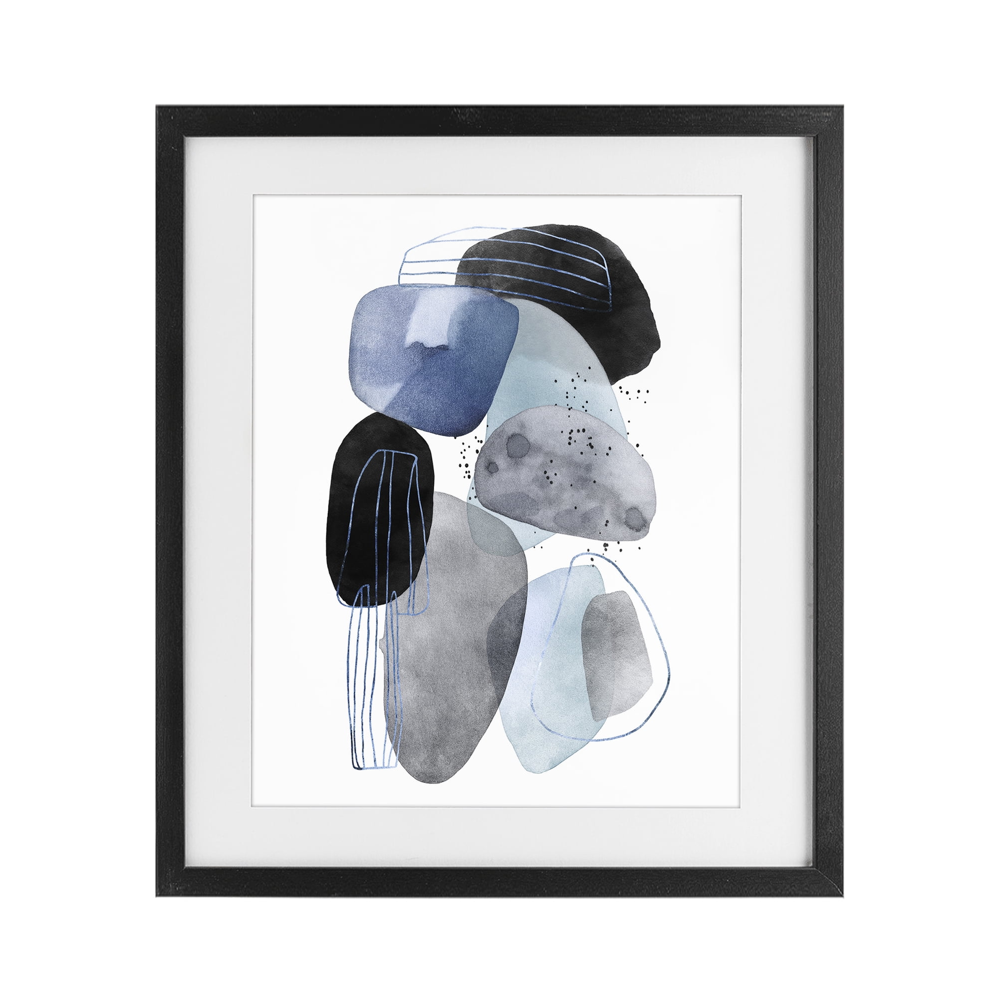 Stupell Industries Pebbles of Frozen Currents Black Framed Print Under Glass, design by Svetlana Aleynikova