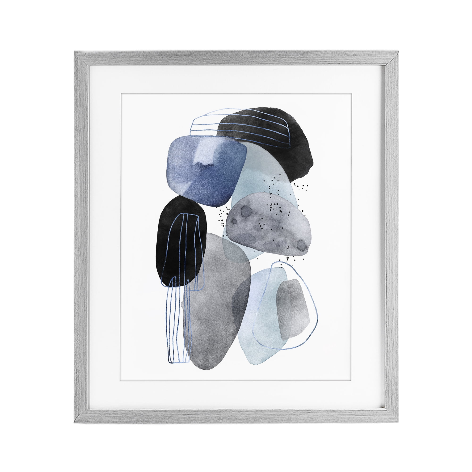 Stupell Industries Pebbles of Frozen Currents Gray Framed Print Under Glass, design by Svetlana Aleynikova