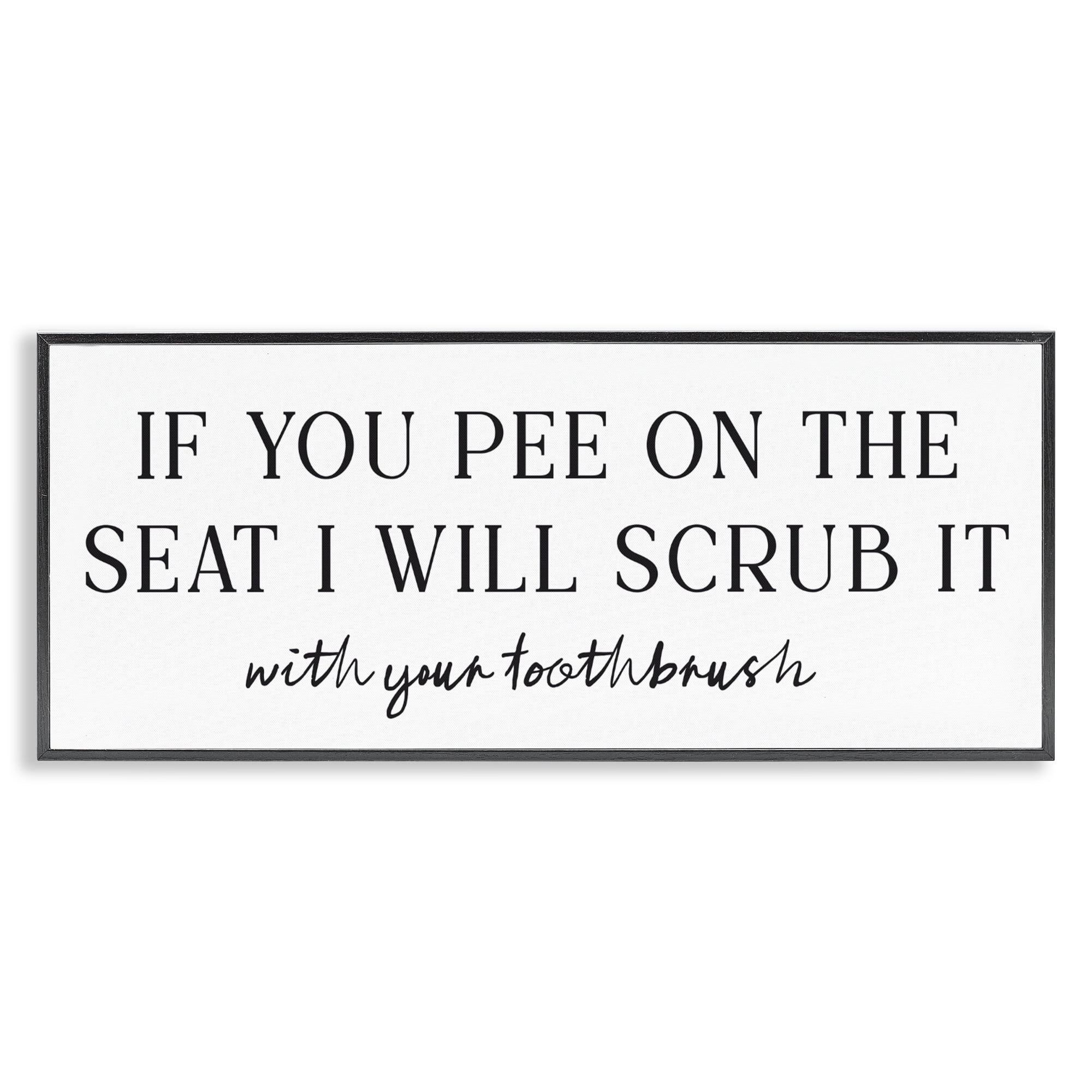 Stupell Industries Pee On The Seat Humor Black Framed Giclee Art, design by Lettered and Lined