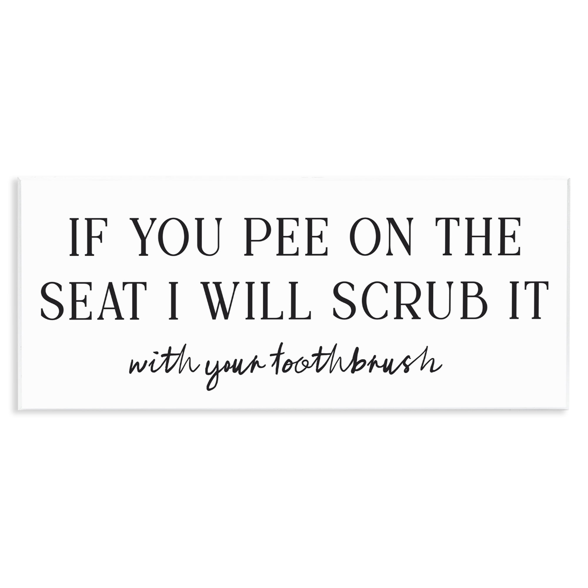 Stupell Industries Pee On The Seat Humor Wall Plaque Art, design by Lettered and Lined