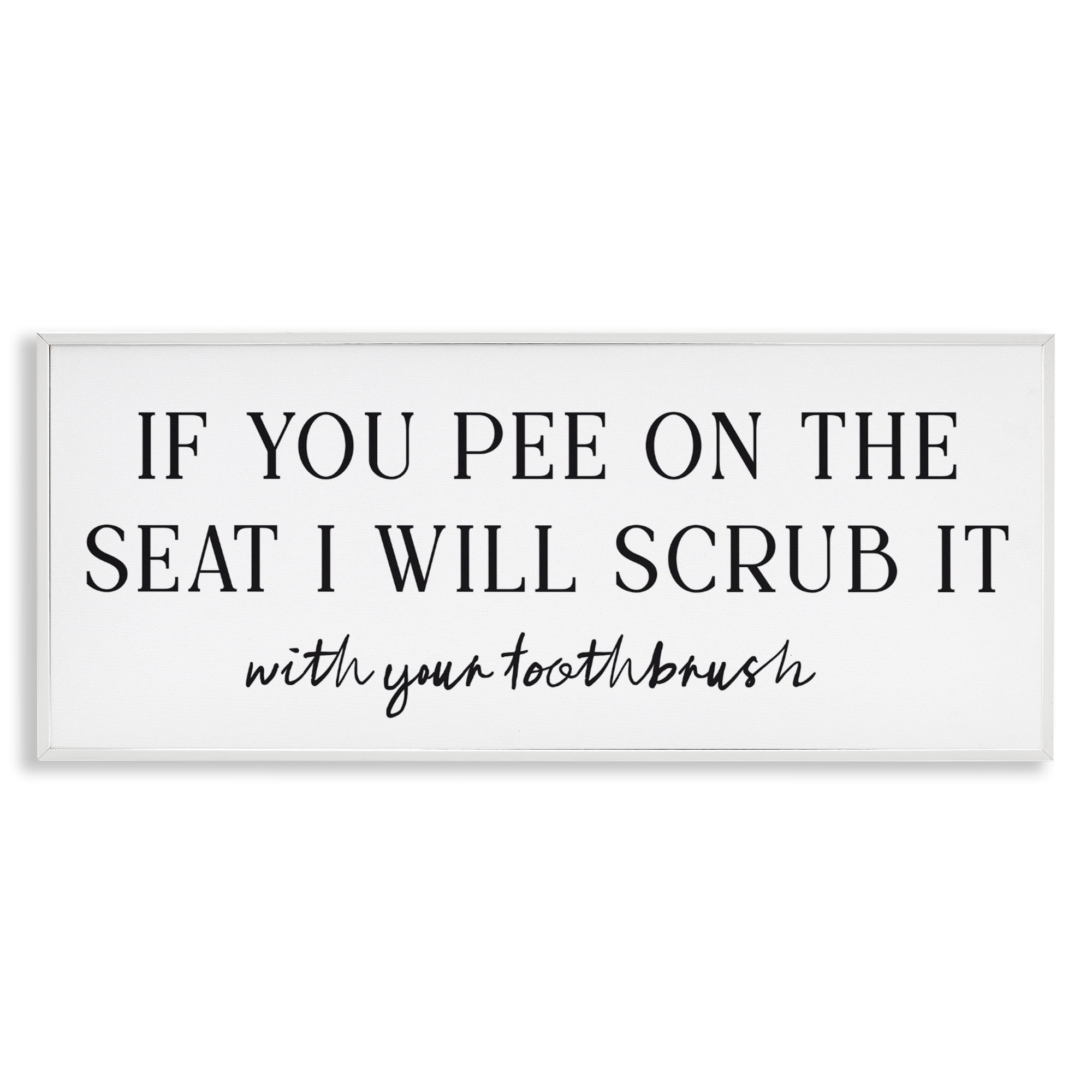 Stupell Industries Pee On The Seat Humor White Framed Giclee Art, design by Lettered and Lined